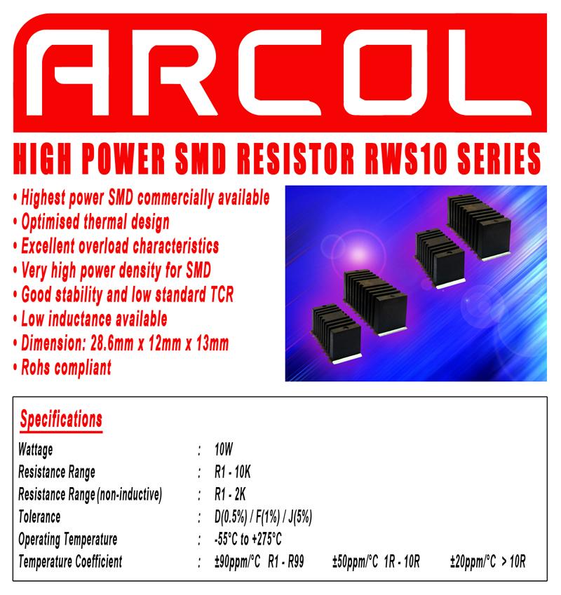 ARCOL(英国艾高)高能表面贴电阻