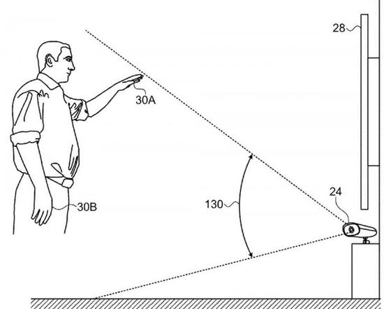 苹果拿下3D投影手势的人机交互界面新专利